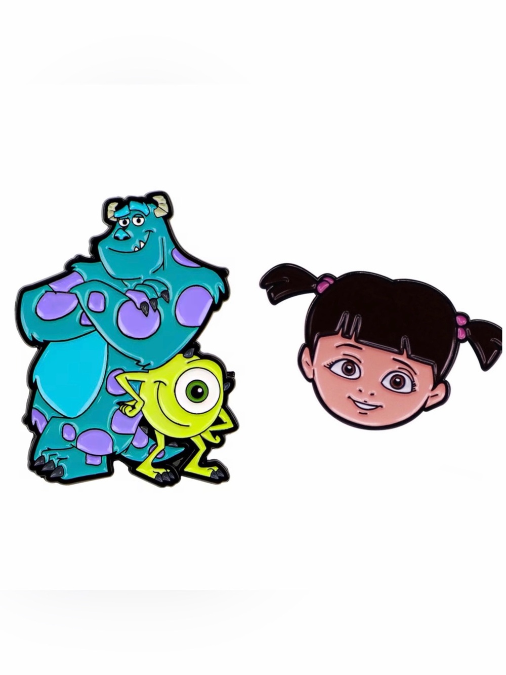 Monsters Duo Enamel Pins - Blue & Green Character Set